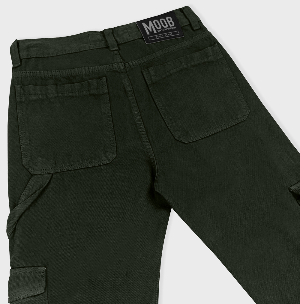 CARGO DENIM PANTS VERDE