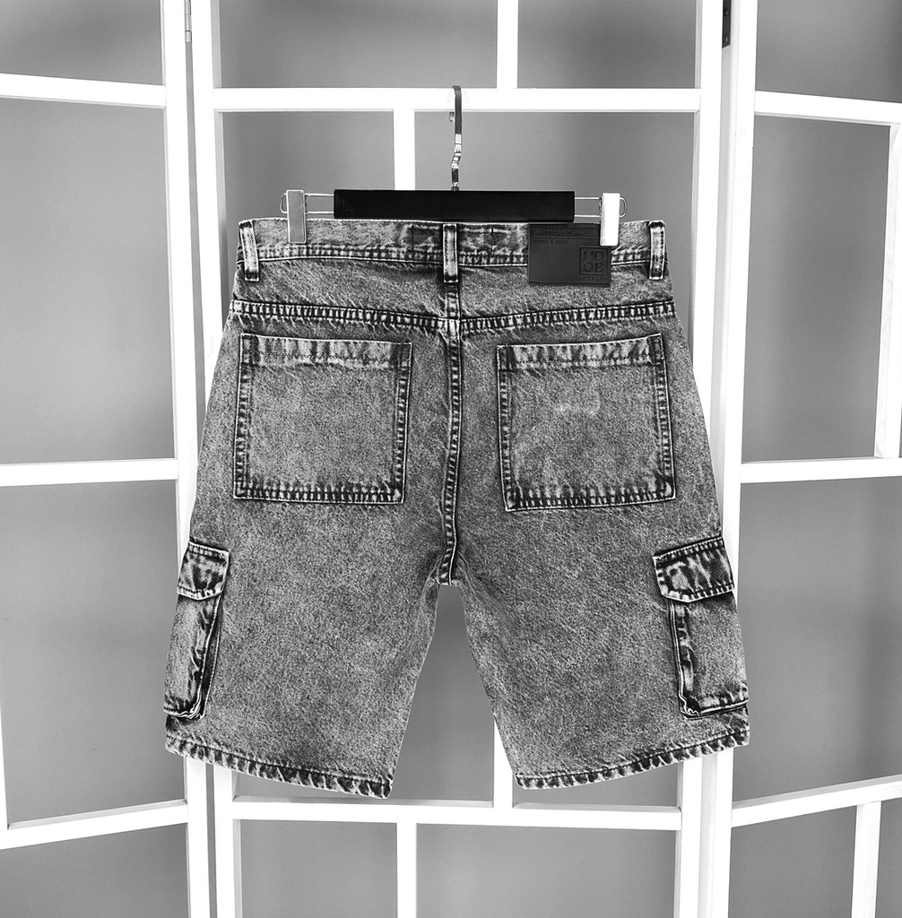 SHORT DENIM CARGO PLOMO ACIDO