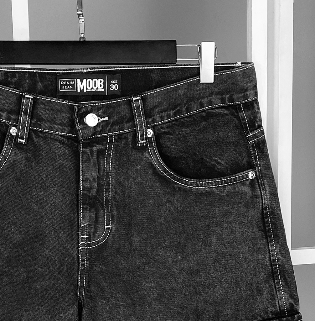 SHORT DENIM CARGO PLOMO OSCURO