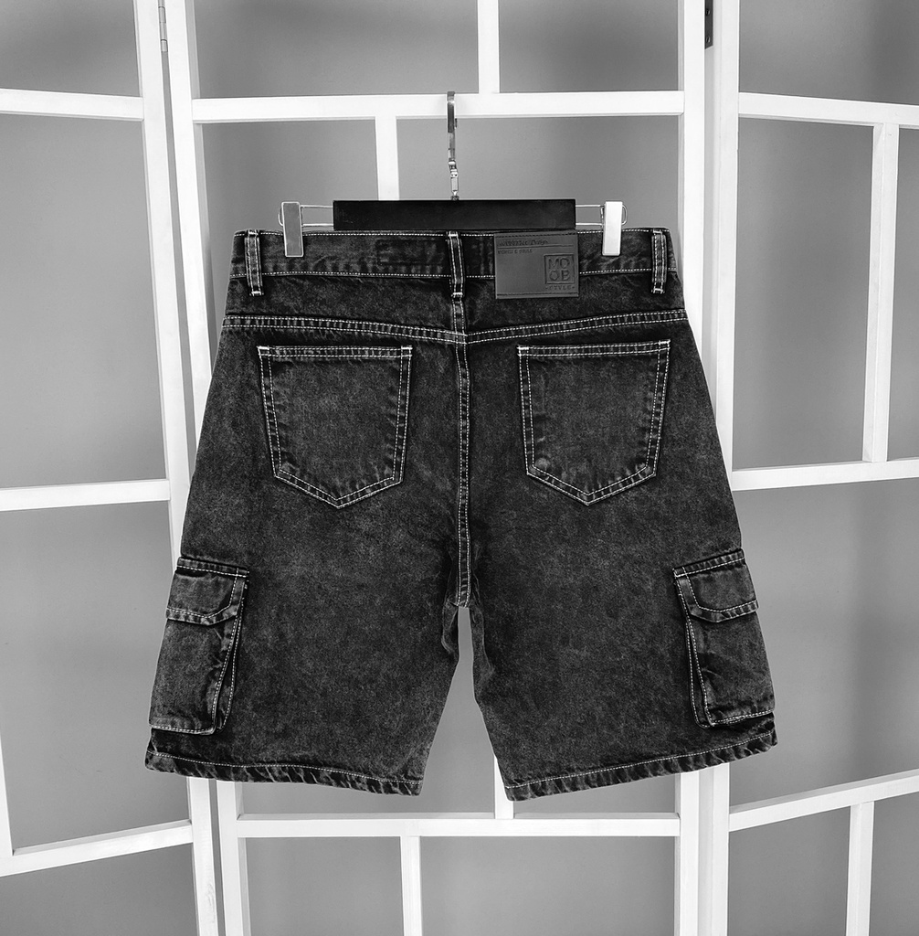 SHORT DENIM CARGO PLOMO OSCURO