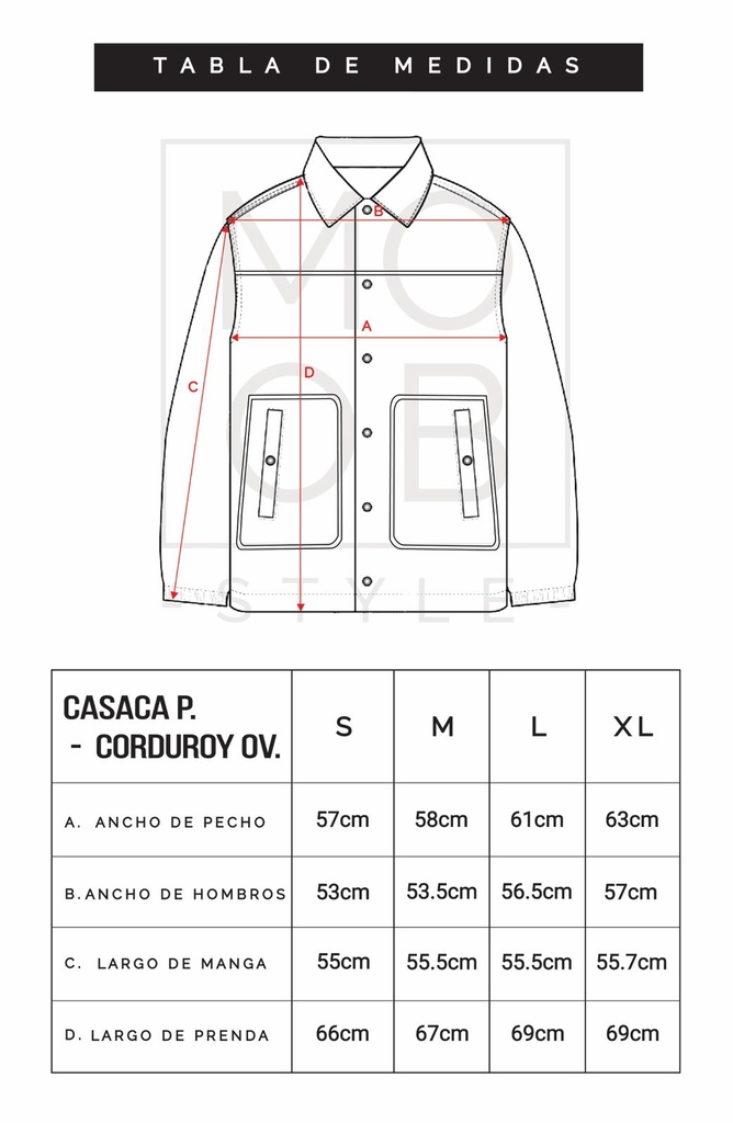 CASACA PAÑO CORDUROY OV NEGRO