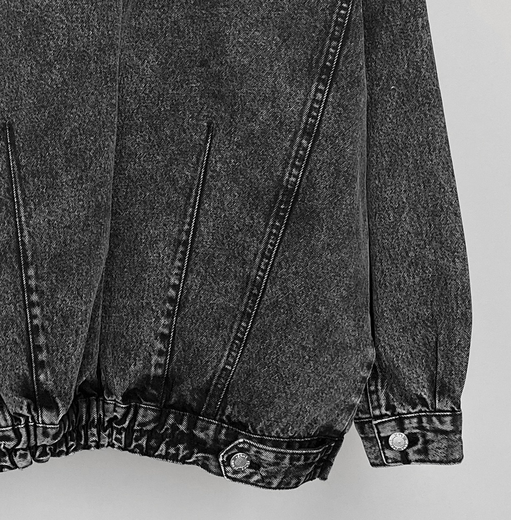 CASACA DENIM OVERSIZED PLOMO OSCURO