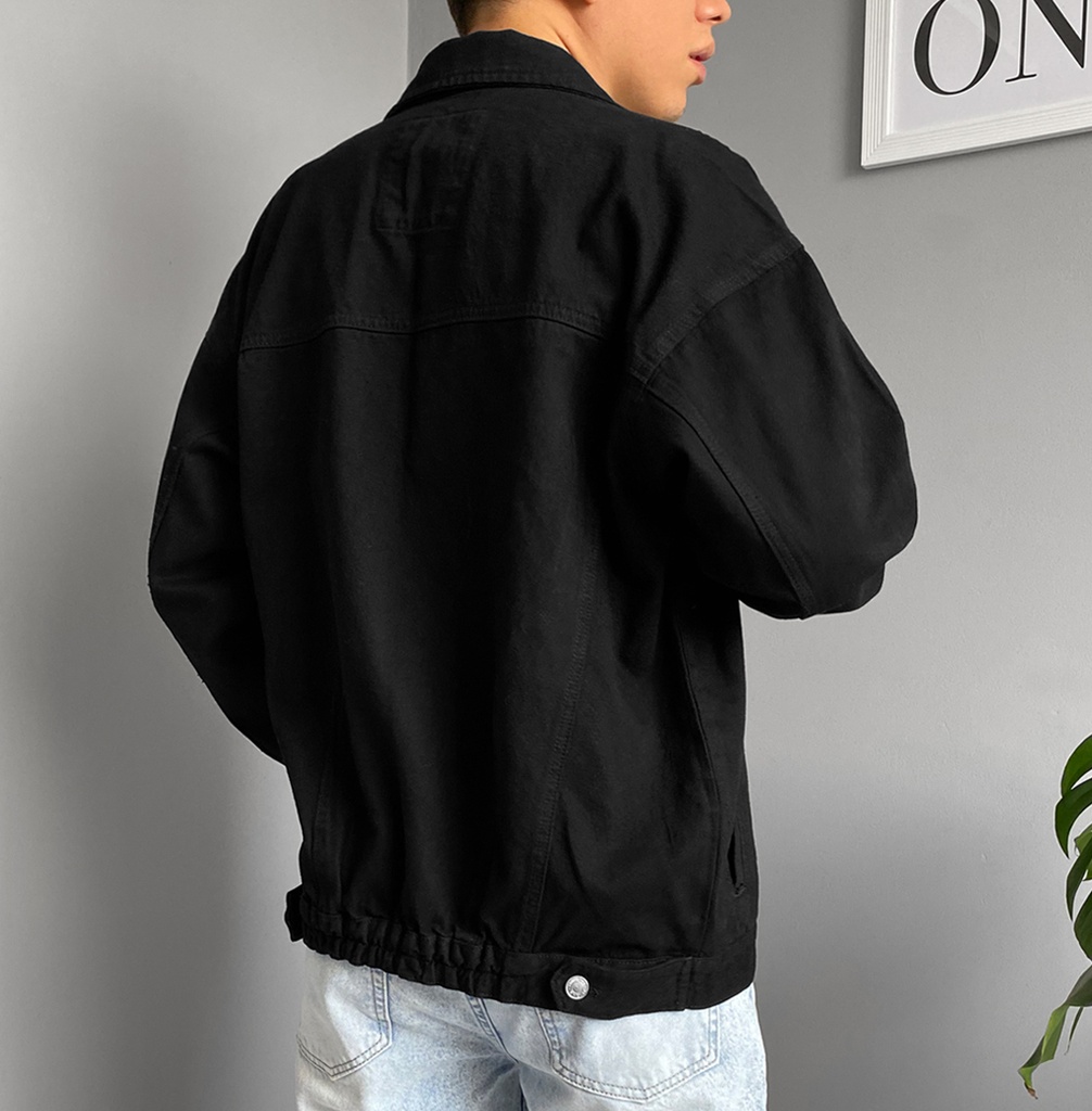 CASACA DENIM OVERSIZED NEGRO