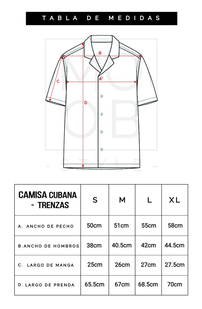 CAMISA CUBANA TRENZAS SLIM VERDE