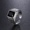 ANILLO RETRO CRISTAL NEGRO