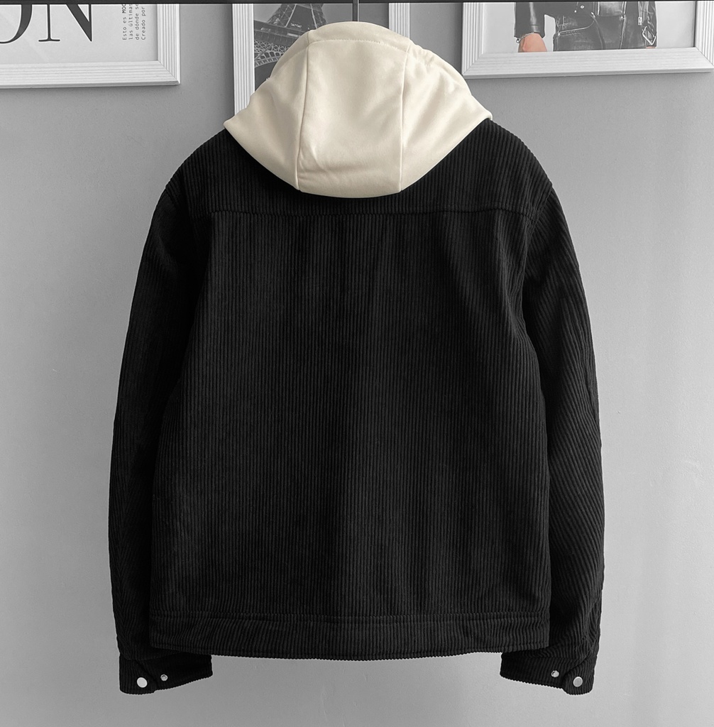 CASACA CORDUROY ACOLCHADA NEGRO