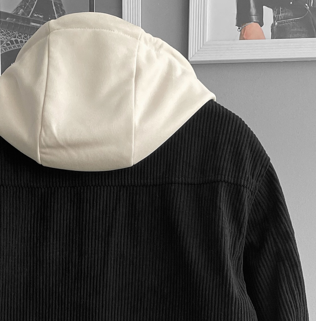 CASACA CORDUROY ACOLCHADA NEGRO