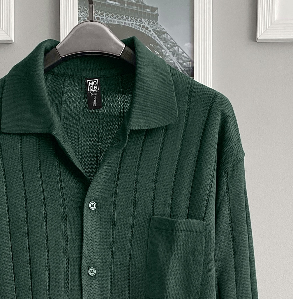 CAMISA HILO ML VERDE BOTELLA