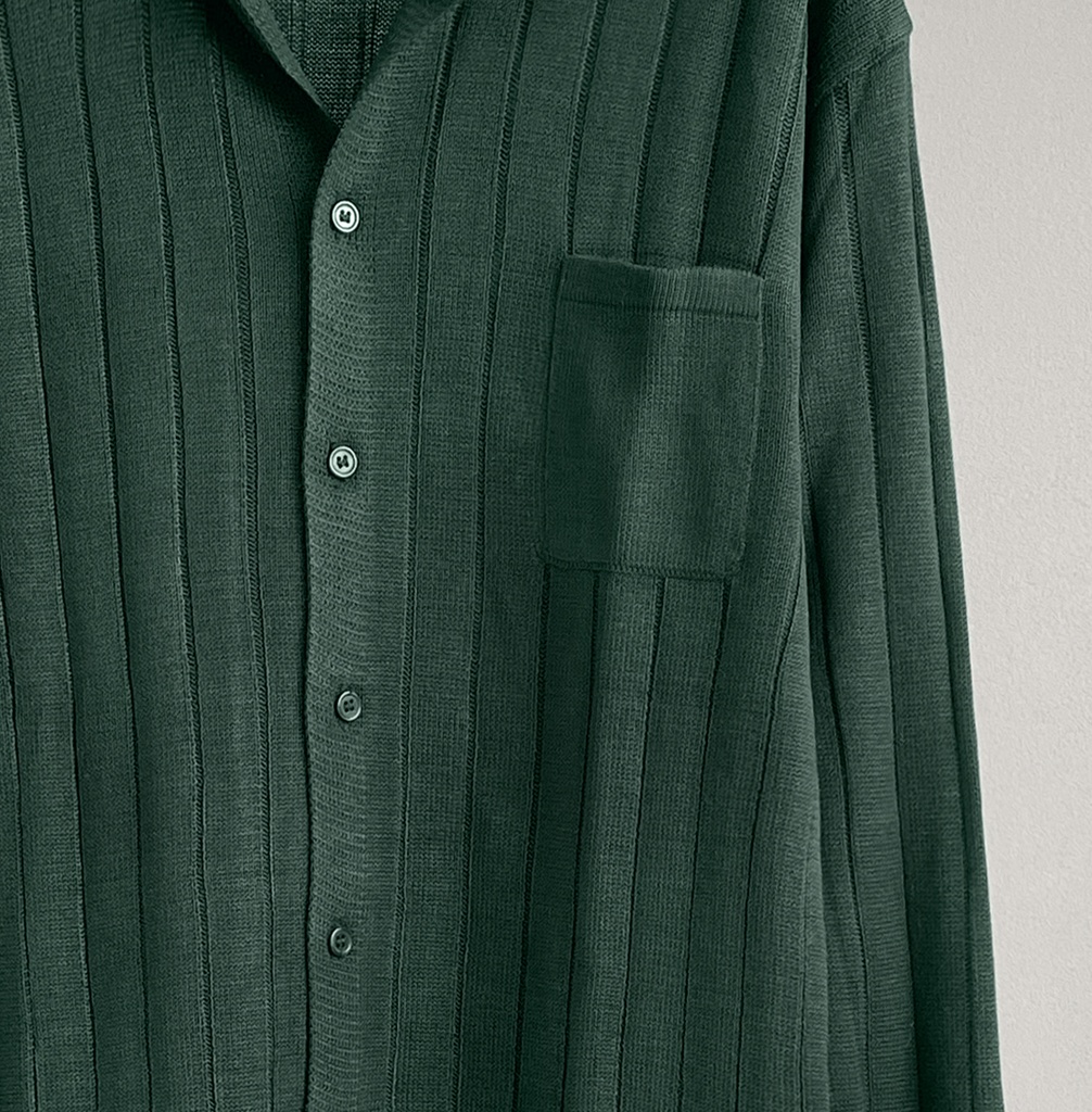 CAMISA HILO ML VERDE BOTELLA
