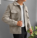 CASACA PAÑO CARGO BEIGE