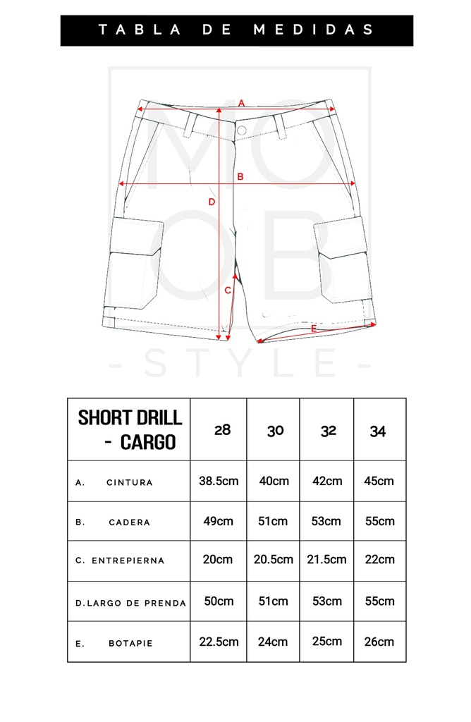 SHORT DRILL CARGO HUESO