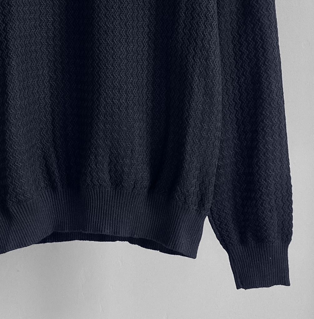 SUETER HILO CUELLO ALTO AZUL