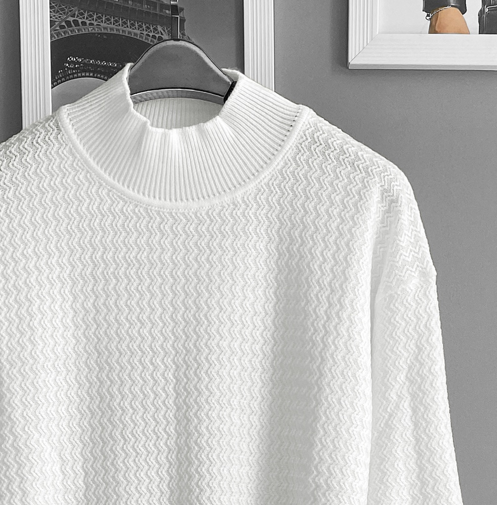 SUETER HILO CUELLO ALTO BLANCO