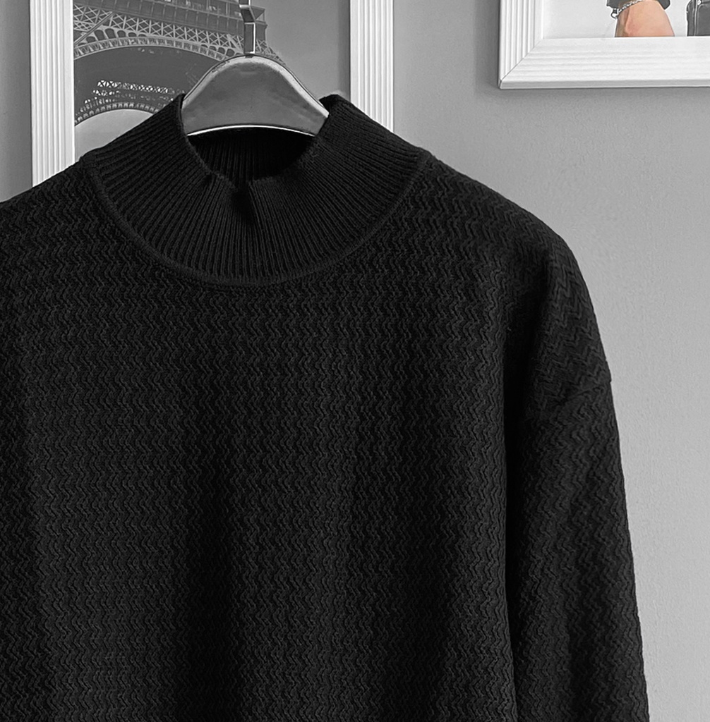 SUETER HILO CUELLO ALTO NEGRO