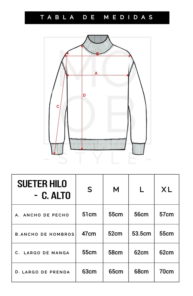 SUETER HILO CUELLO ALTO AZUL OSCURO
