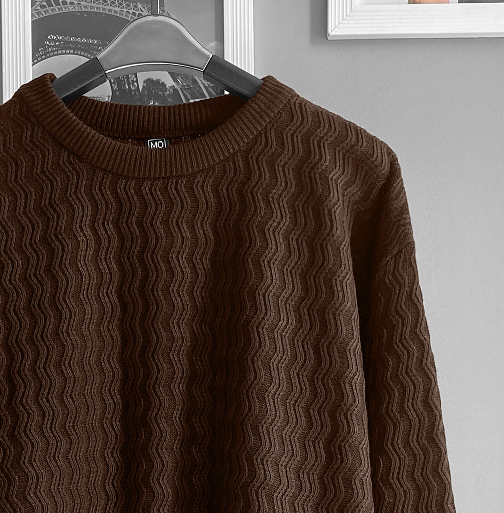 SUETER HILO ZIGZAG MARRON 