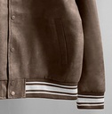 BIO-LEATHER VARSITY JACKET MARRON  