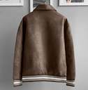 BIO-LEATHER VARSITY JACKET MARRON  