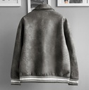 BIO-LEATHER VARSITY JACKET PLOMO ACID
