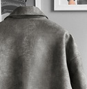 BIO-LEATHER VARSITY JACKET PLOMO ACID