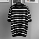 POLO HILO A RAYAS NEGRO