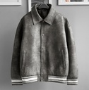 BIO-LEATHER VARSITY JACKET PLOMO ACID