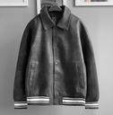 BIO-LEATHER VARSITY JACKET PLOMO OSCURO
