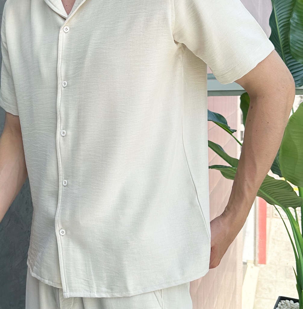 CAMISA CUBAN CATHAL CREMA