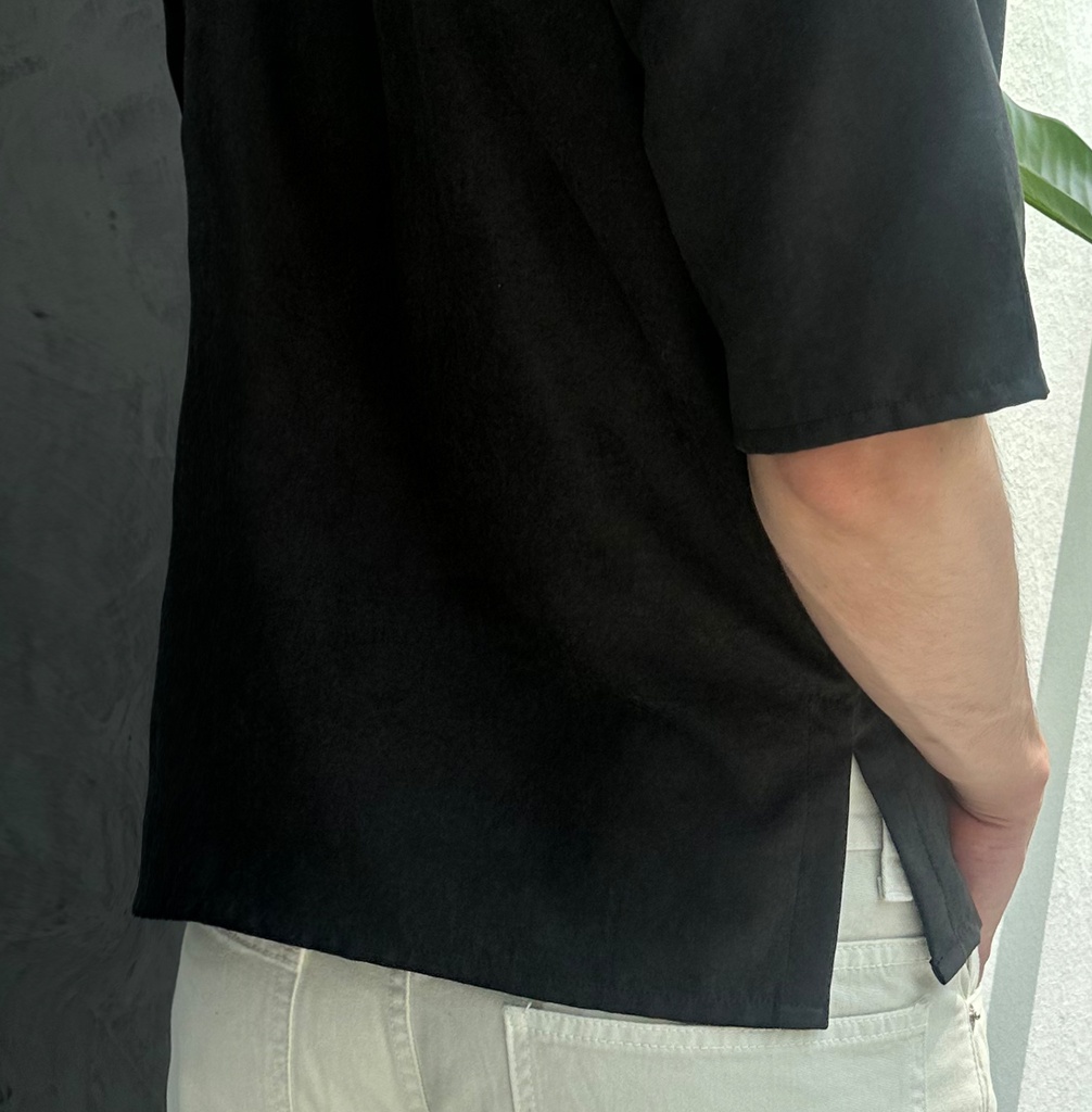 CAMISA CUBANA BACARDI NEGRO