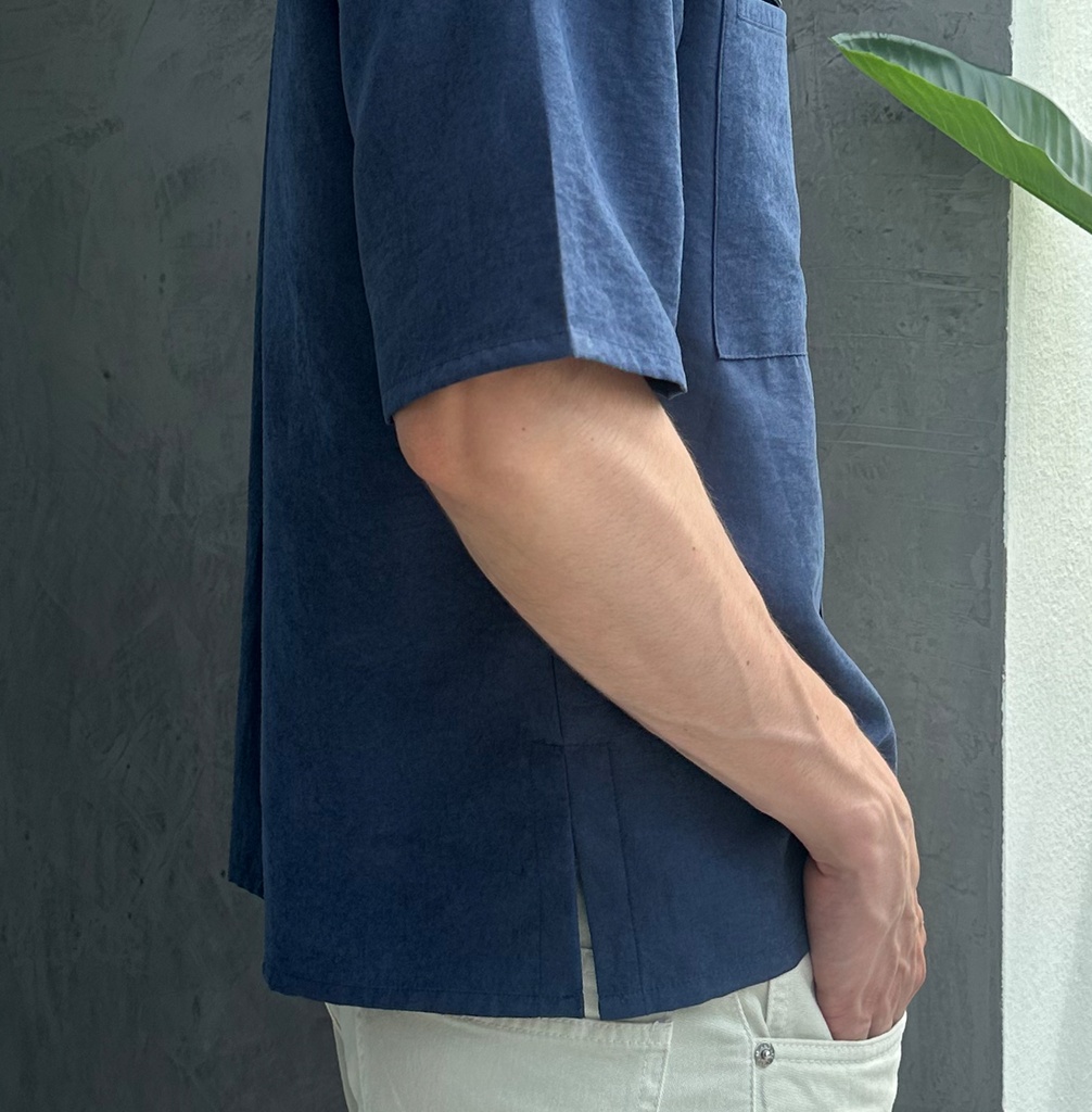 CAMISA CUBANA BACARDI AZUL