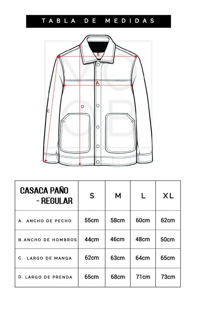 CASACA PAÑO REGULAR NEGRO