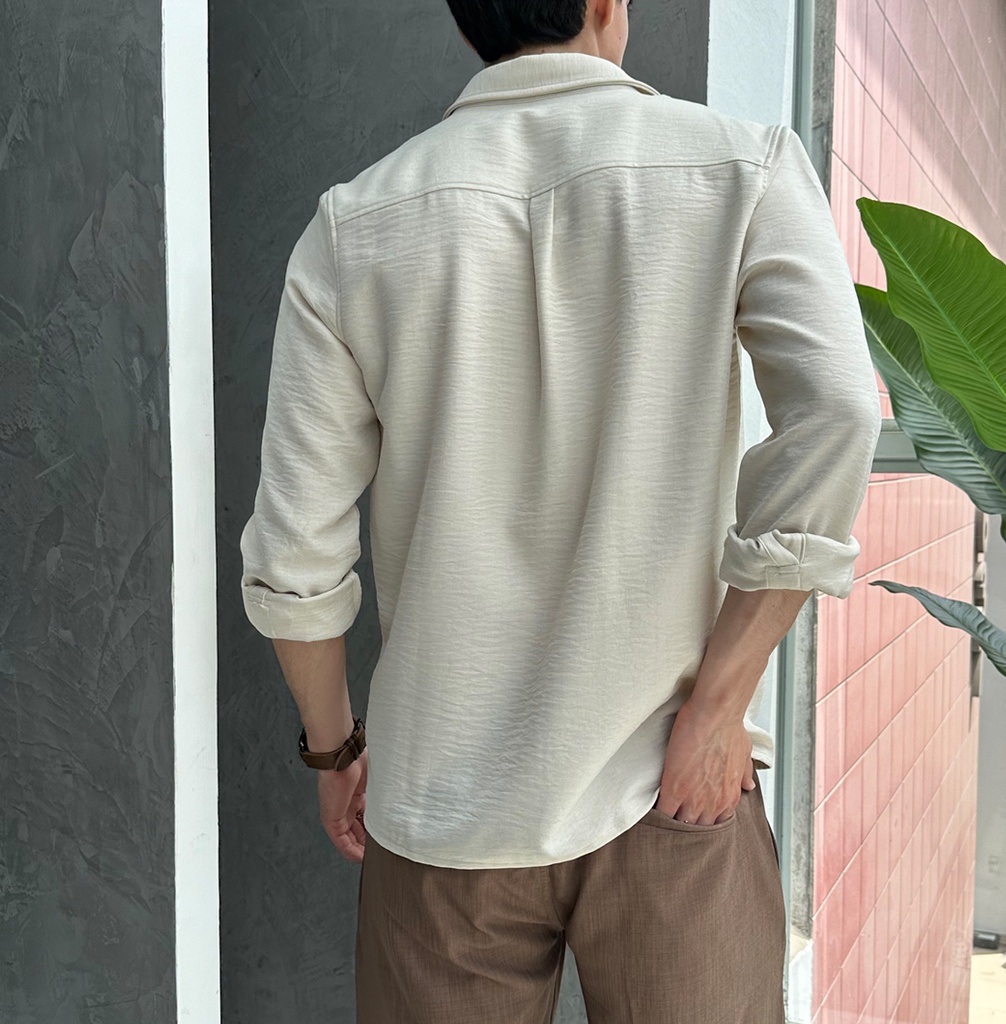 CAMISA CATHAL ML CREMA