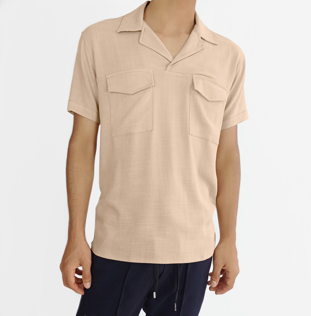 CAMISA CUBANA CARGO BEIGE