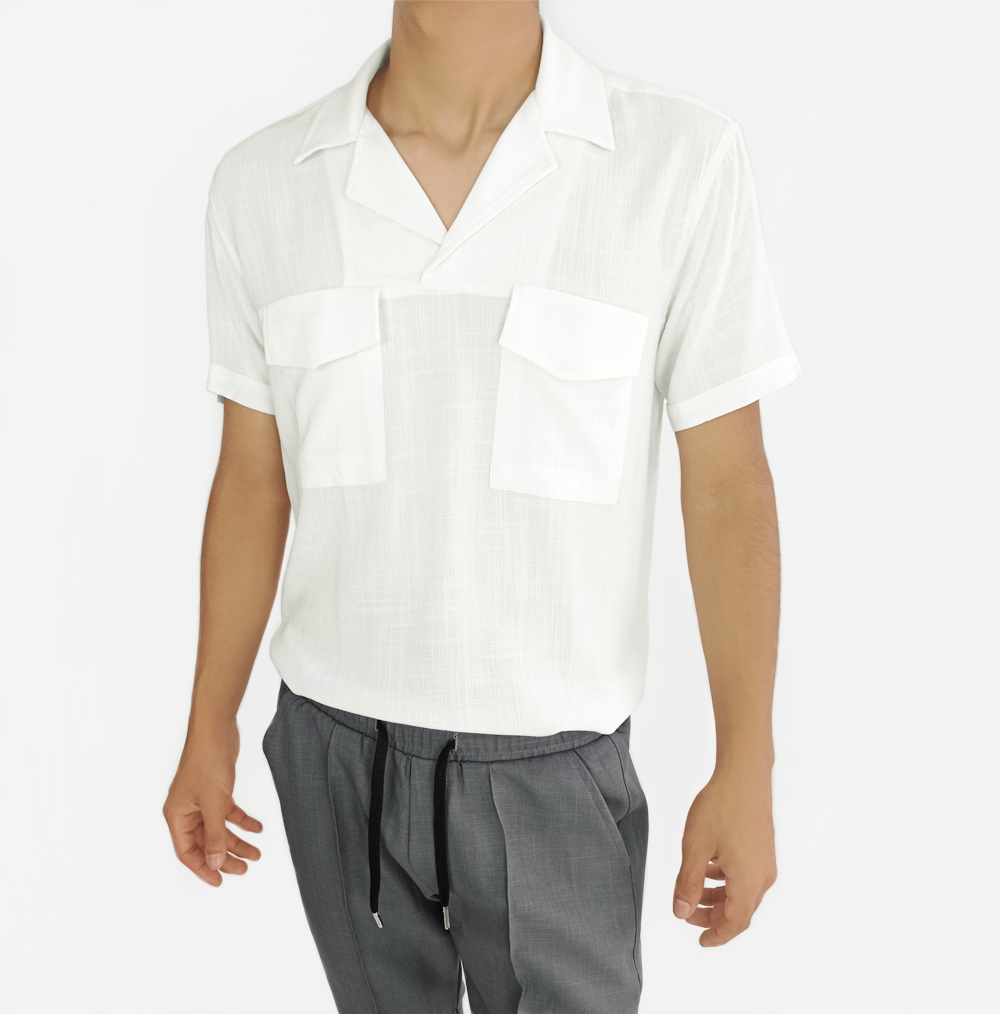 CAMISA CUBANA CARGO BLANCA