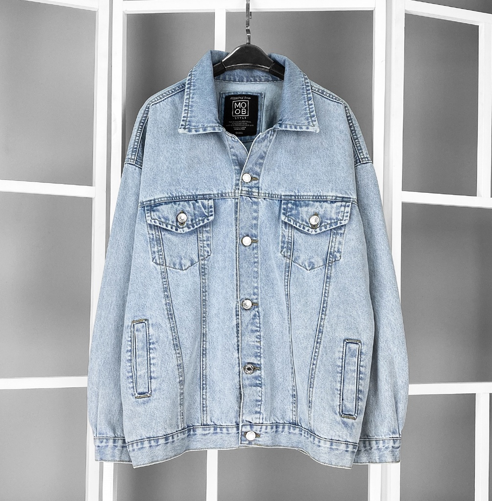 CASACA DENIM OVERSIZED CELESTE