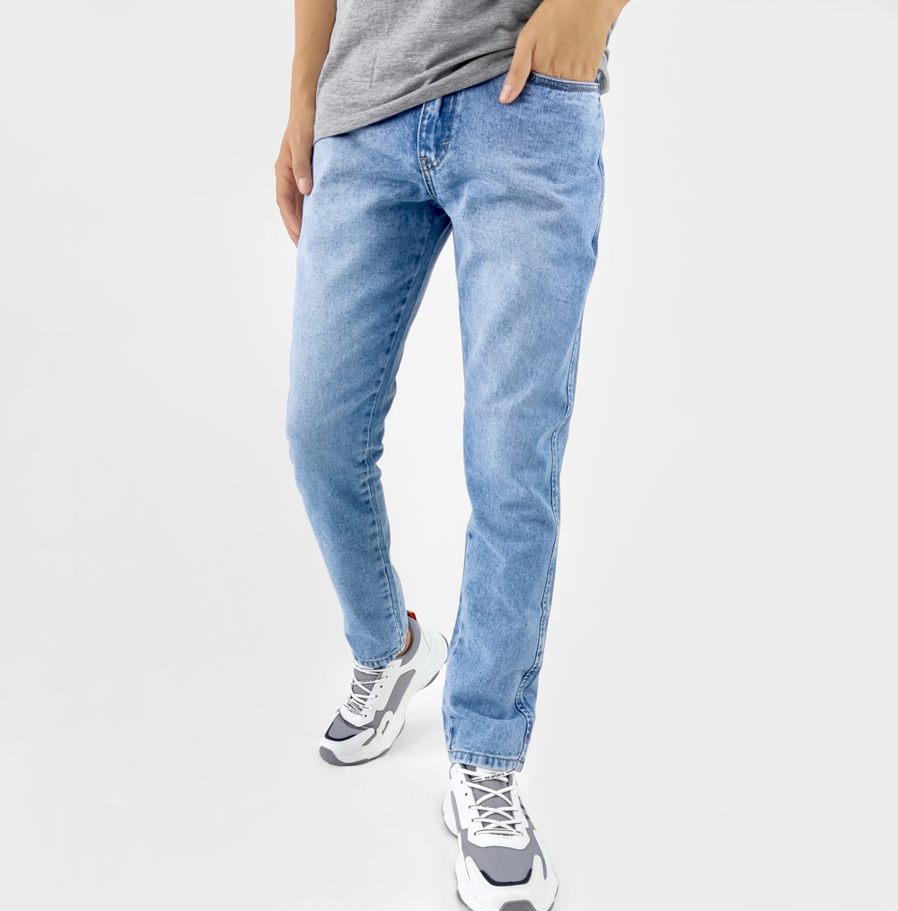 JEAN RECTO RIGIDO CELESTE