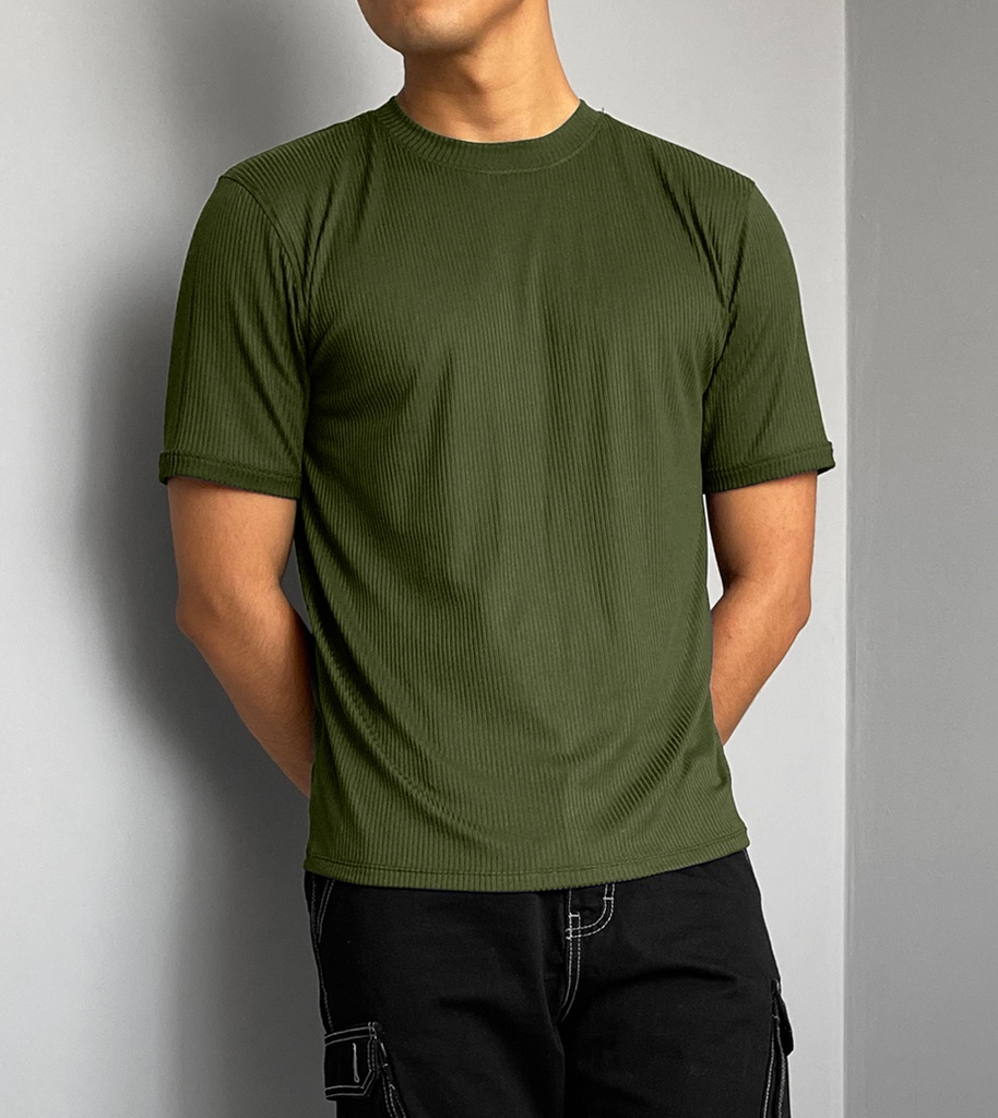 POLO RIB SLIM VERDE MILITAR