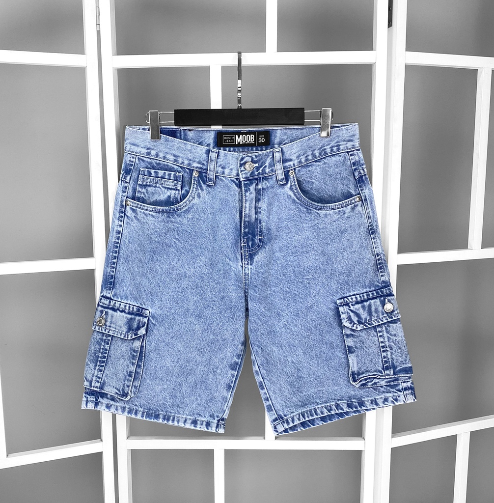 SHORT DENIM CARGO CELESTE