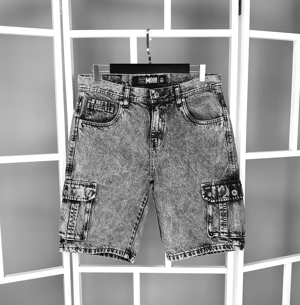 SHORT DENIM CARGO PLOMO ACIDO