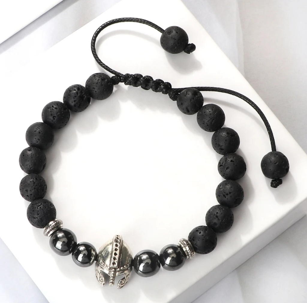 PULSERA GLADIADOR REGULABLE PIEDRAS NATURALES 