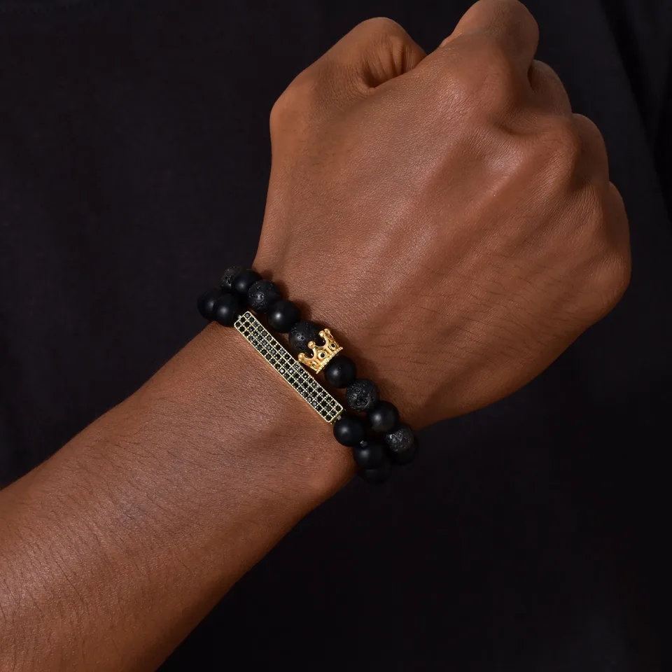 PULSERA DUPLA GOLDEN BLACK 