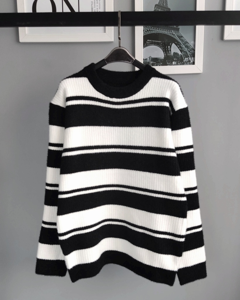 STRIPED SWEATER NEGRO