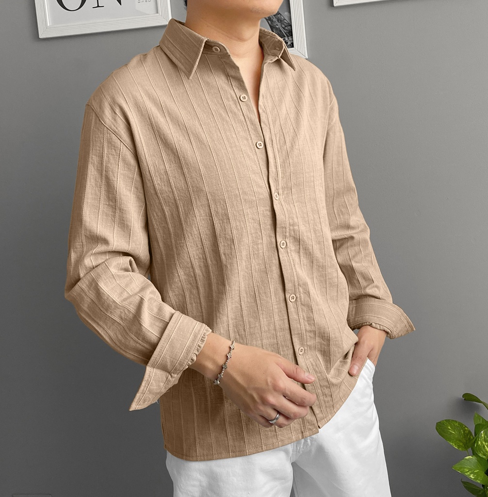 CAMISA LINES ML BEIGE