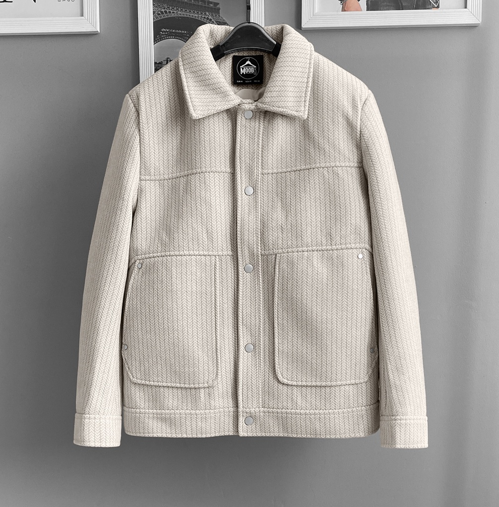 CASACA PAÑO SLIM MARFIL