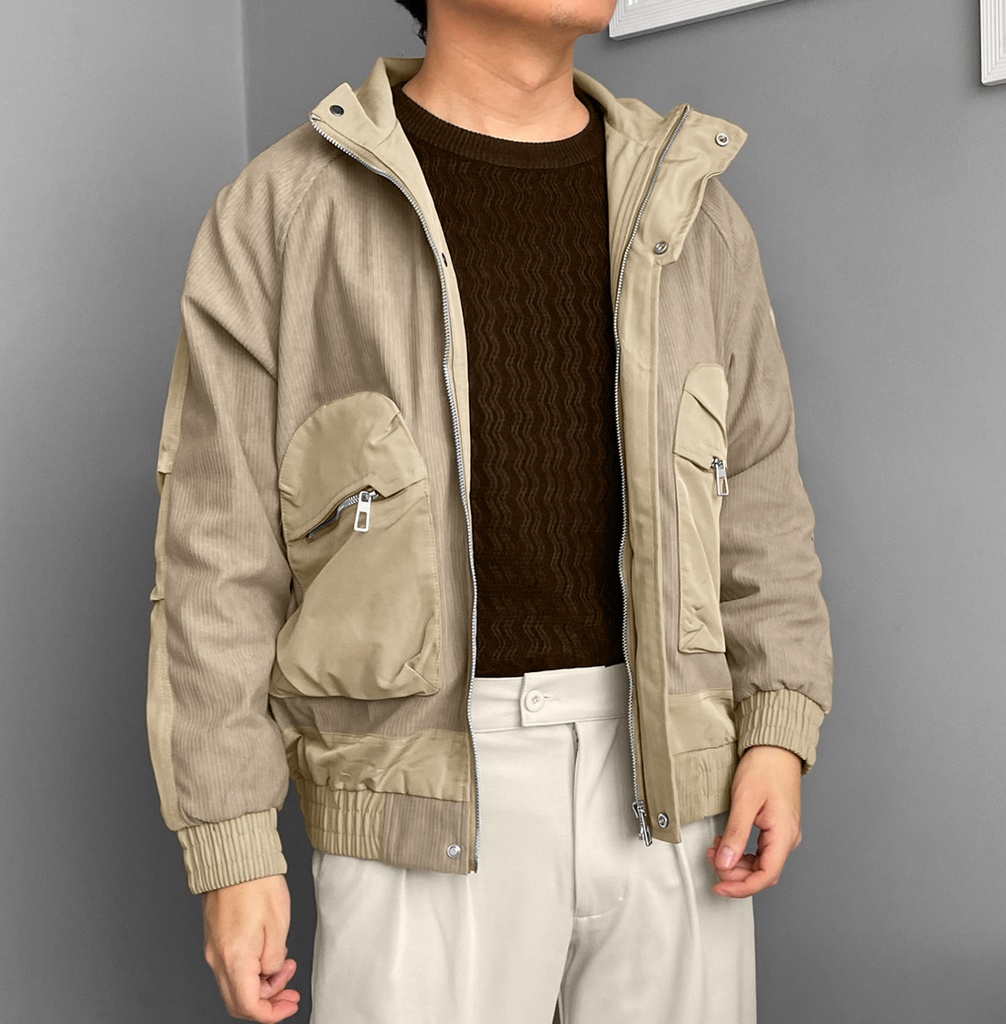 CASACA BOMBER CARGO CORDUROY BEIGE