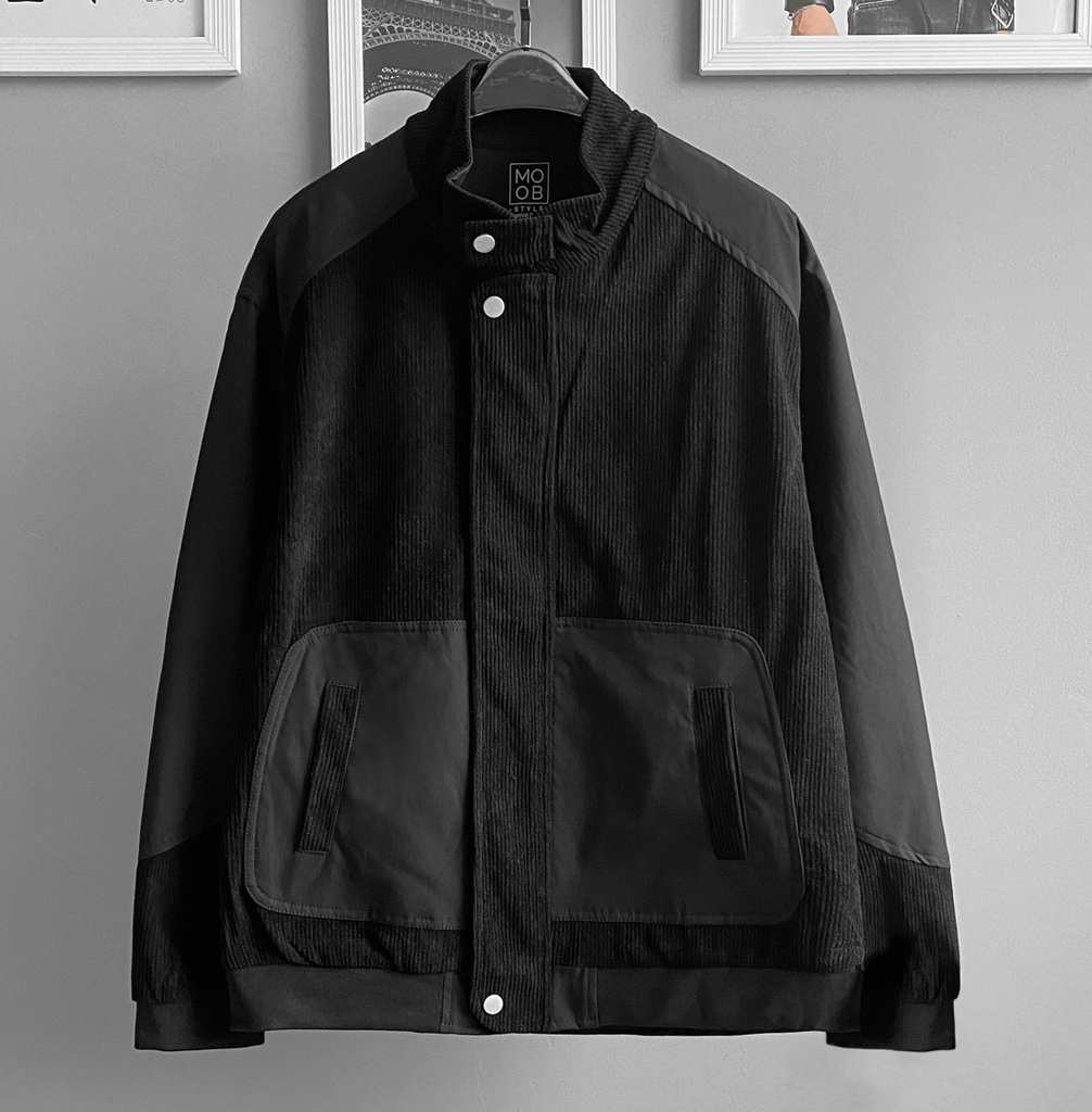 CASACA BOMBER CORDUROY NEGRO