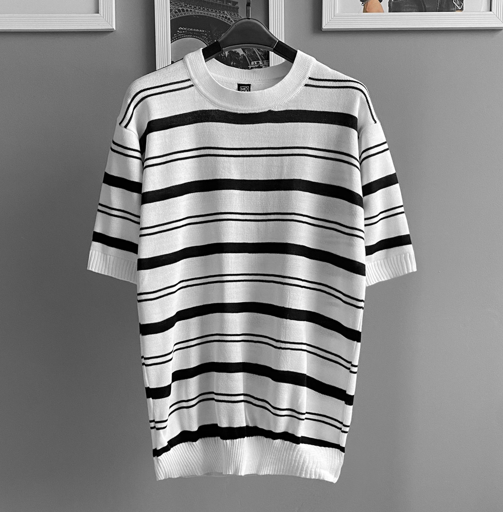 POLO HILO A RAYAS BLANCO 