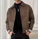 BIO-LEATHER VARSITY JACKET MARRON  