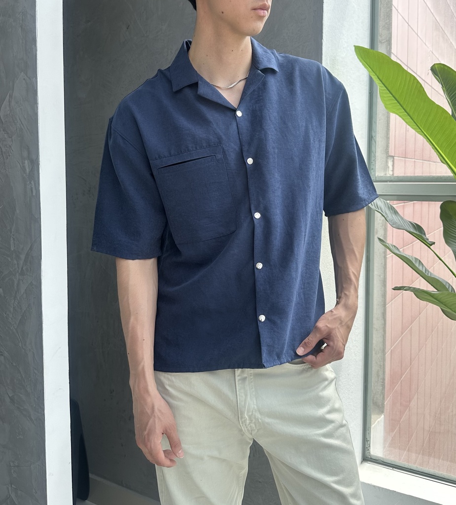 CAMISA CUBANA BACARDI AZUL