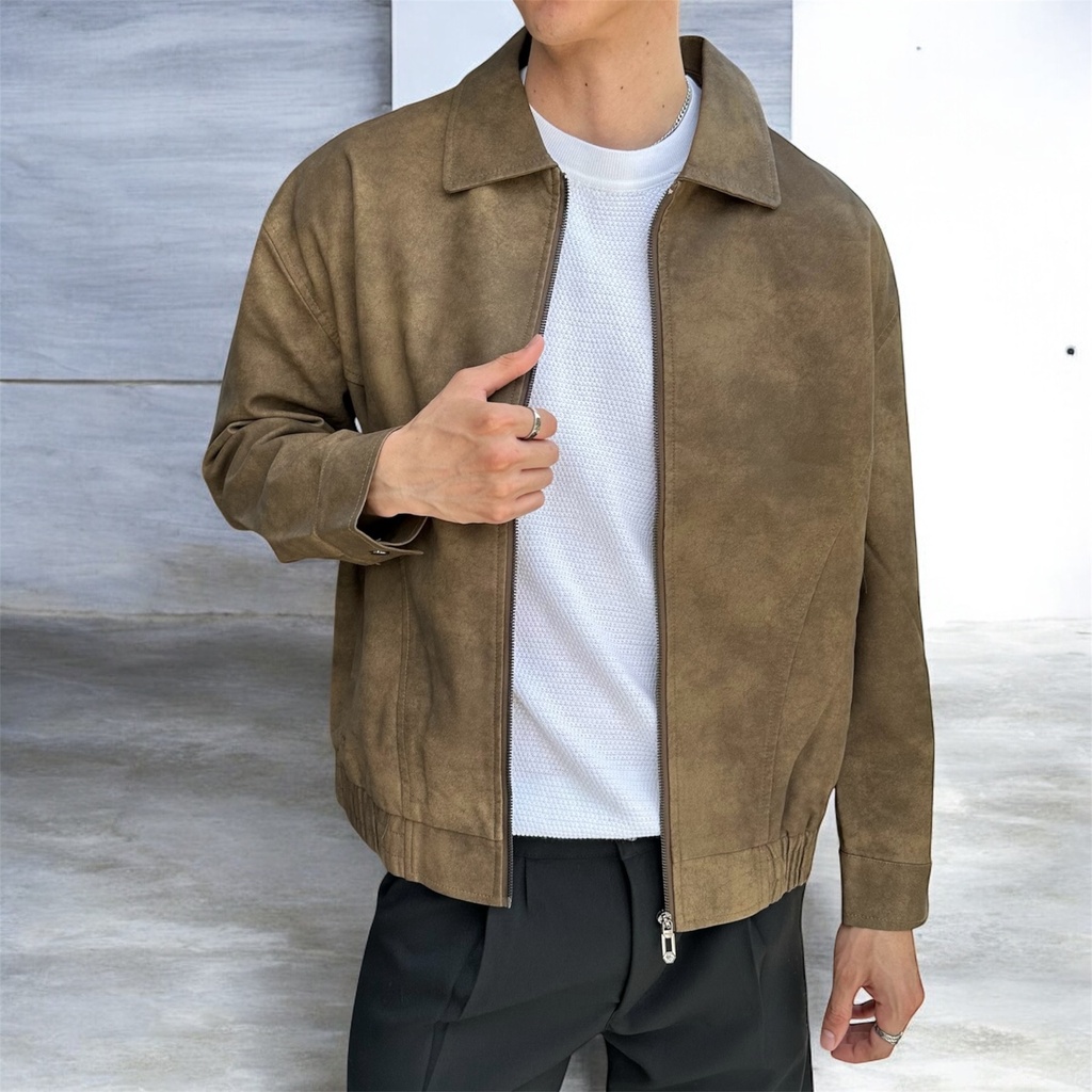 BIO-LEATHER JACKET KHAKI